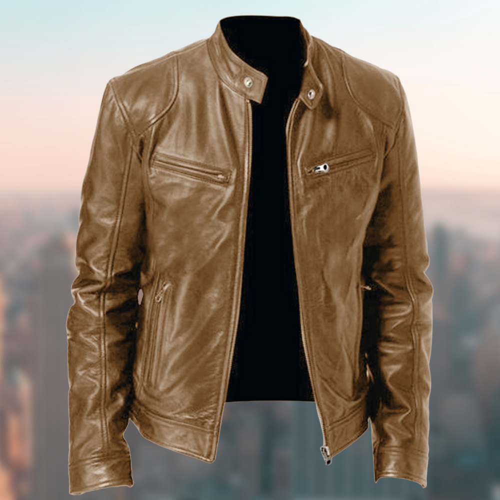 F.S. - veste en cuir élégante et de haute qualité pour hommes