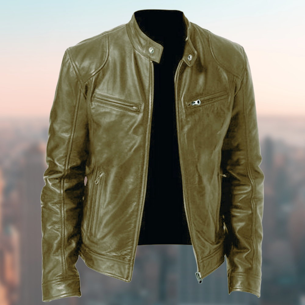 F.S. - veste en cuir élégante et de haute qualité pour hommes