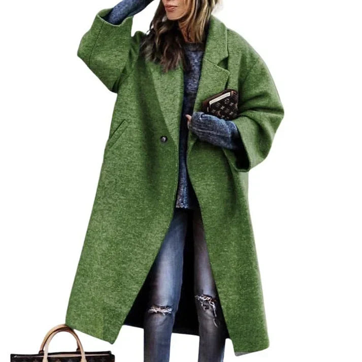 Milla - manteau long et chaud en laine aux couleurs enchanteresses