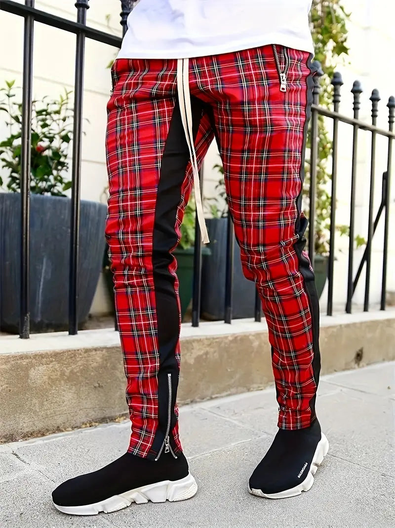 Vêtements de ville pantalons à carreaux pour hommes