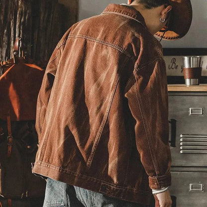 Octavian - veste denim marron pour homme