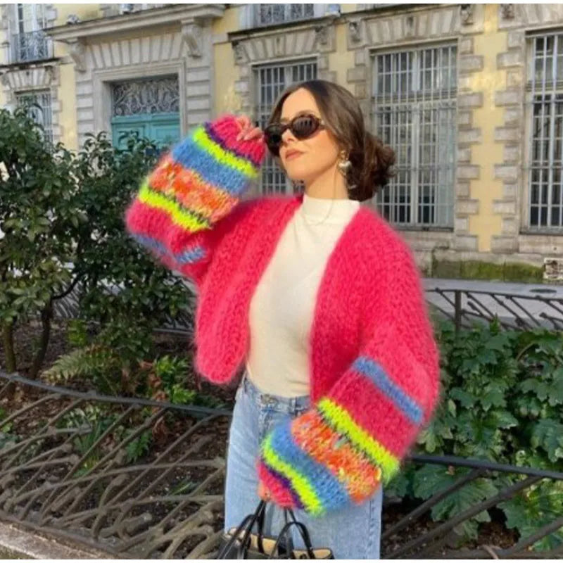 Frances - pull ouvert rayé