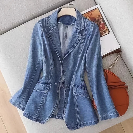 Clemmie - veste blazer en jean pour femme