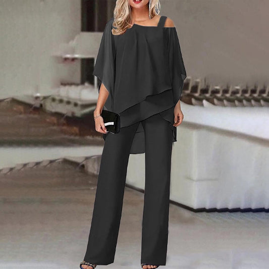 Ensemble deux pièces pour femmes : tenues élégantes deux pièces à épaules dénudées