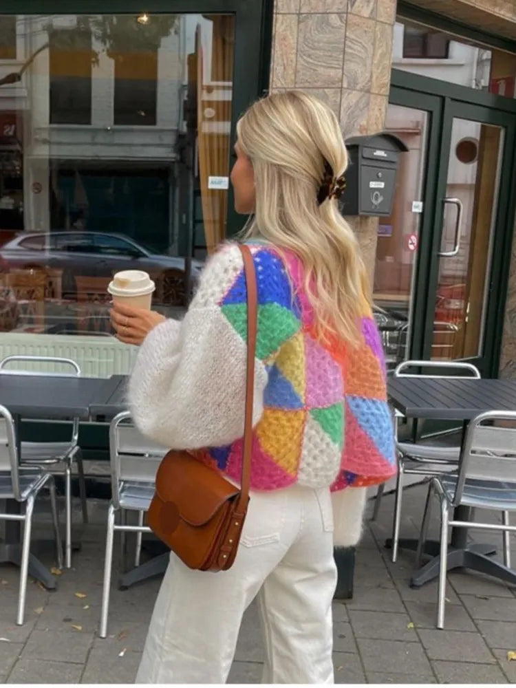 Frances - pull ouvert rayé