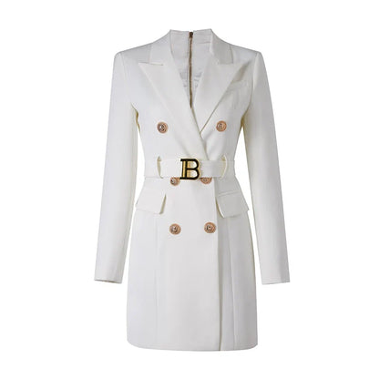 Katja's – robe blazer de bureau classique avec ceinture et boutons luxueux