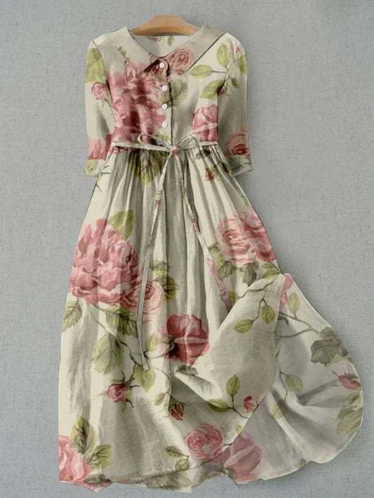 Charlotte - robe midi à imprimé floral pastel