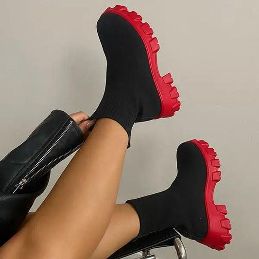 Phyllida - bottines à la cheville tricotées avec semelle tendance