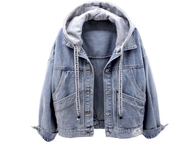 Lia - veste en jean décontractée pour femmes avec capuche