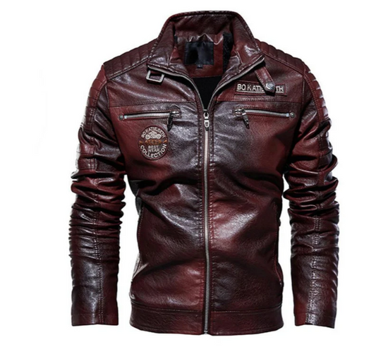 Joach - veste en cuir pour homme avec patchs