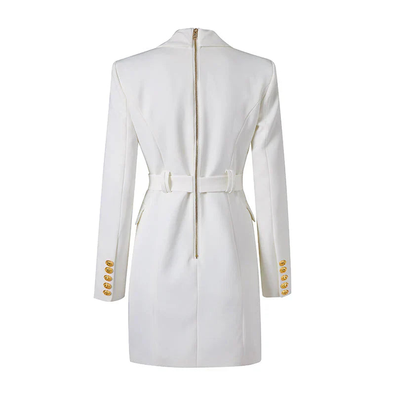 Katja's – robe blazer de bureau classique avec ceinture et boutons luxueux