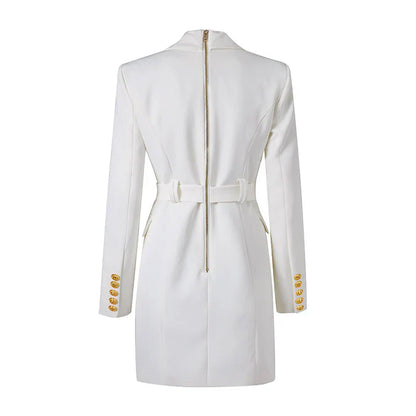Katja's – robe blazer de bureau classique avec ceinture et boutons luxueux