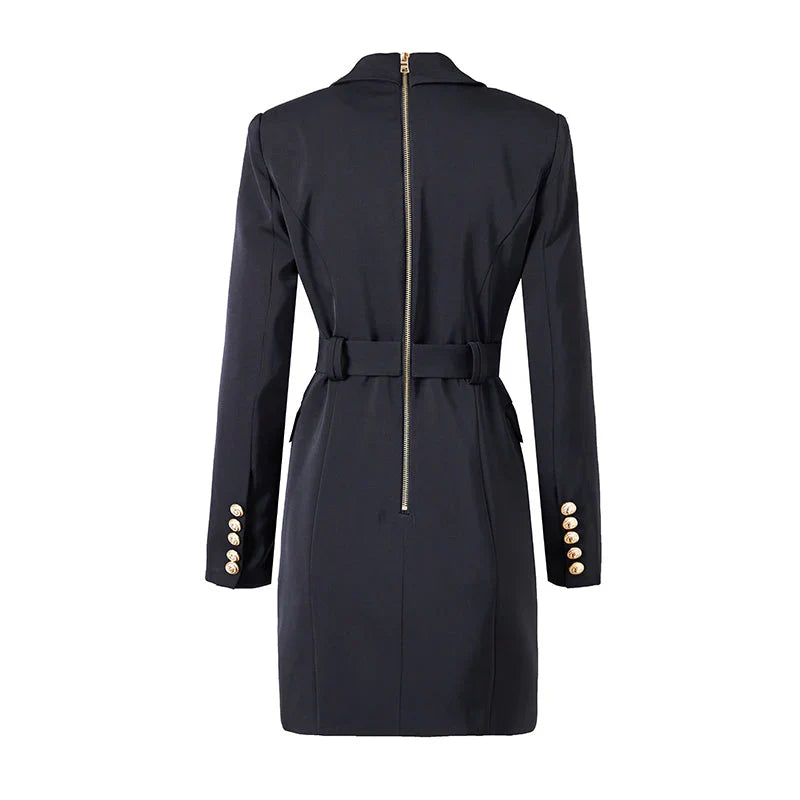 Katja's – robe blazer de bureau classique avec ceinture et boutons luxueux