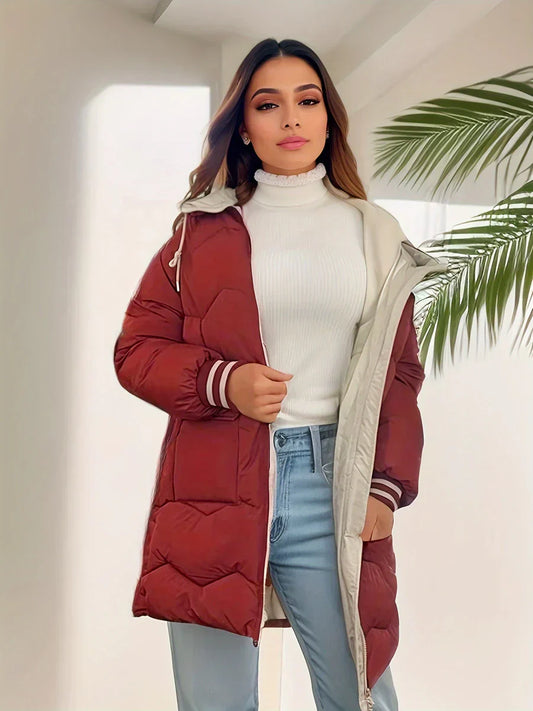 Hauda - manteau avec capuche et fermeture éclair pour femmes