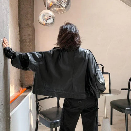 Kulta - veste en cuir pour femme avec box-cut