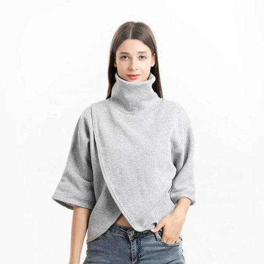 Xenia - pull poncho à col roulé pour femme