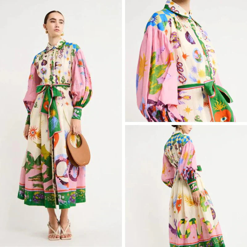 Babette | une robe longue style vintage avec imprimé