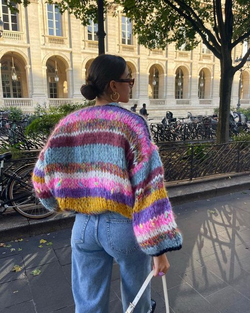 Frances - pull ouvert rayé