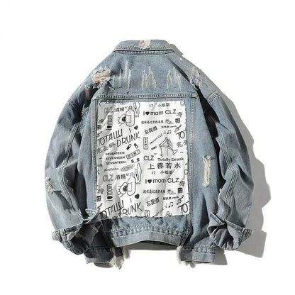 Mesha - veste en jean pour homme avec patch au dos