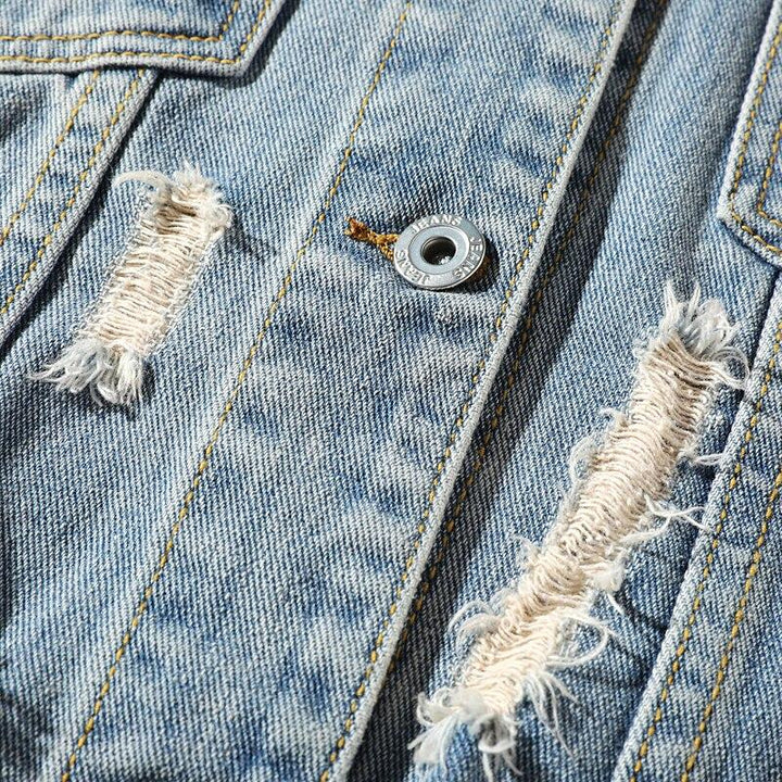 Mesha - veste en jean pour homme avec patch au dos