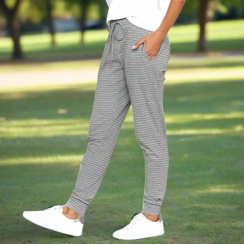 Julia - pantalon en coton rayé à la mode