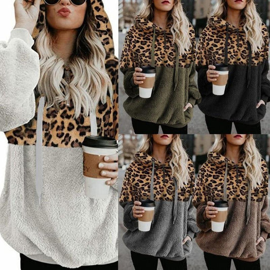 Teddy sweater - sweat à capuche extrêmement chaud et confortable avec un imprimé léopard élégant pour les impressions imprimées
