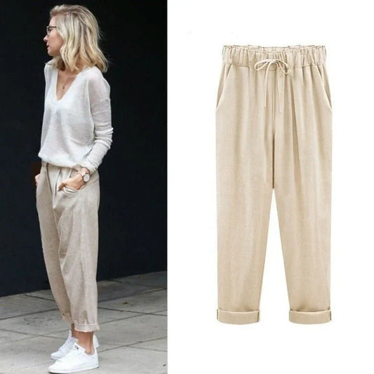 Pantalon en lin et coton