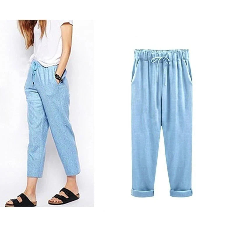 Pantalon en lin et coton
