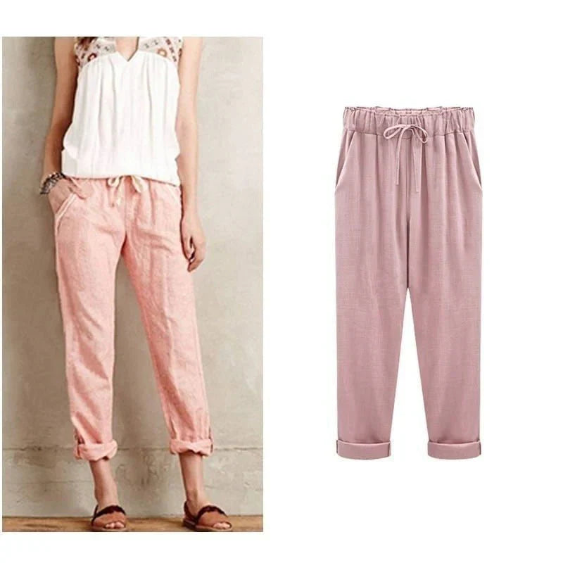 Pantalon en lin et coton