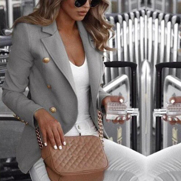 Bantella - blazer à carreaux à manches longues à la mode